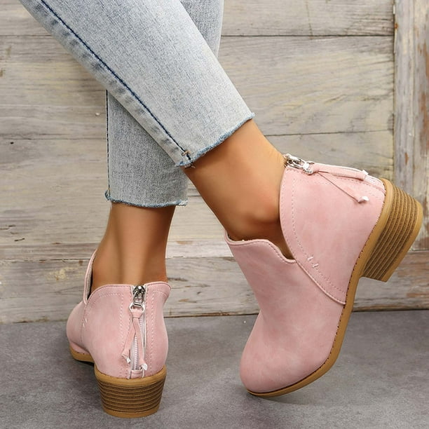 Pointed toe boots shop low heel