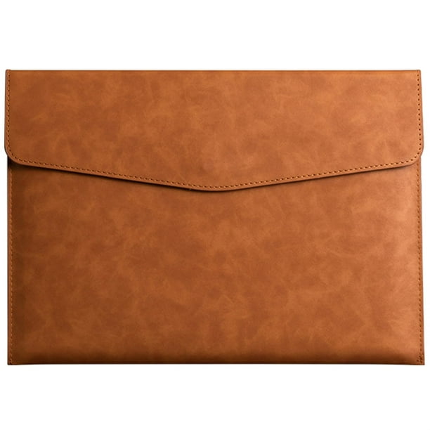 (Marrón) Portadocumentos para carpetas, estuche para archivos de papel de oficina y portafolio de documentos para hombres y mujeres, elementos esenciales para oficina y trabajo