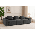 thumbnail image 2 of Luxurious Grey Corduroy Modular Sofa - 3-Seater, 111" Art Deco/Casual Living Room Furniture - No Assembly, Soft Foam Filler, Easy Maintenance, 2 of 9