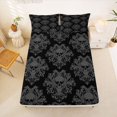 thumbnail image 5 of Homewish Halloween Sugar Skull Bed Sheets,Bohemian Damask Full Size Sheets,Black Gray,4-Piece,1 Flat Sheet, 1 Fitted Sheet and 2 Pillowcases, 5 of 6