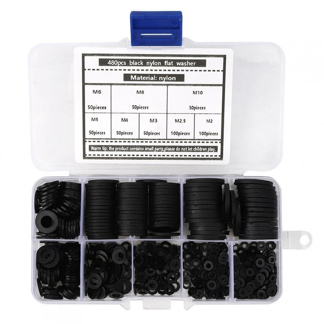 Kit Laveuse Plate, M2-M10 Fixation Ressort Rondelle Rondelle Assortiment Ensemble, Kit de Combinaison Simple Noir Équipement de Bureau pour les Communications Electroplating Électronique