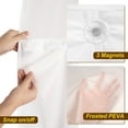 thumbnail image 2 of Barossa Design No Hook Slub Textured Shower Curtain with Snap-in PEVA Liner, Mesh Top Window - White, 71" x 98"(96"), 2 of 6