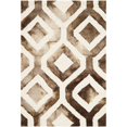 thumbnail image 1 of Safavieh Dip Dye Collection DDY679L Handmade Geometric Watercolor Ivory and Chocolate Wool Area Rug (4' x 6'), 1 of 10