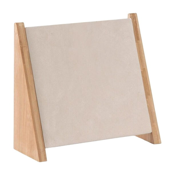 Expositor de madera con 10 ganchos para collares, pulseras y cadenas, organizador de almacenamiento Terciopelo Beige