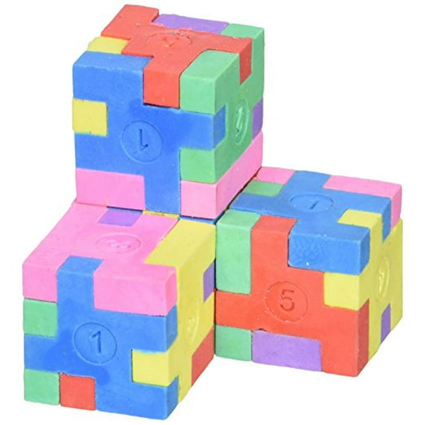 Puzzle Cube Erasers 12 per unit