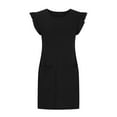 thumbnail image 5 of Leesechin Summer Dresses for Women Ladies Plus Size Elegant Dress Sweet & Cute V-Neck Mini Dress with Pocket Short Sleevele Ruffle Dress, 5 of 9
