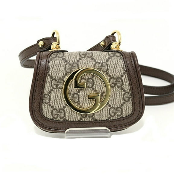 Pre-Owned GUCCI Blondie Card Case Wallet GG Supreme Canvas Shoulder Bag 698635...