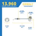 thumbnail image 4 of Zipbolt 13.950 Angled Slipfix Railbolt - Angled Staircase Handrail or Banister to Newel Post Connector (Upper Connection) - 10 Bulk Pack, 4 of 10
