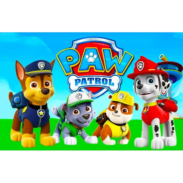 Paw Patrol and Shield Edible Cake Topper Frosting 1/4 Sheet - Walmart.com - Walmart.com