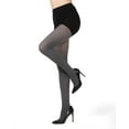thumbnail image 3 of MeMoi FirmFit Heather Control Top Opaque Tights - Womens - Female (Medium/Large, Black), 3 of 6