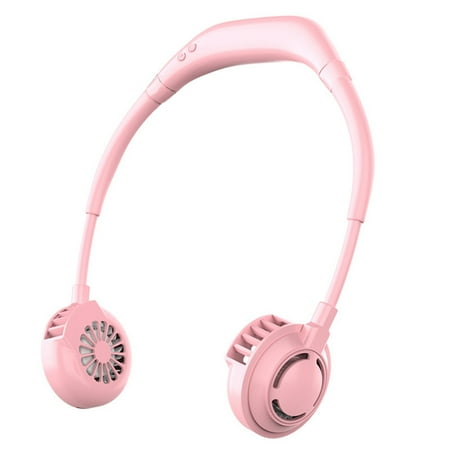 

Portable Mini Neck Fan Hand Free Hanging USB Neck Fan for Sports Home Office Pink
