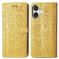 thumbnail image 1 of Funda Cartera FOXDOCK para iPhone 16 Plus , Flip PU con Relieve de Gatos y Perros, Tarjetero y Soporte, 1 of 6