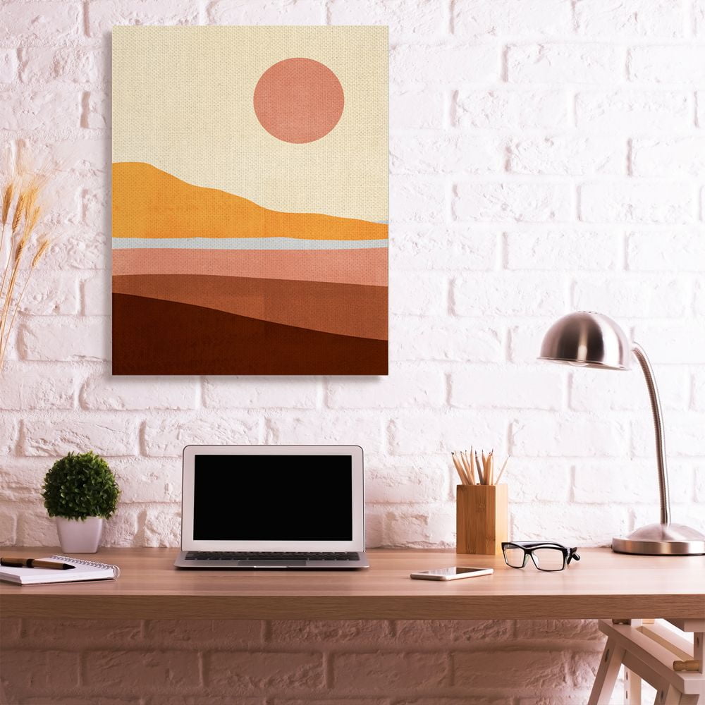 Stupell Industries Abstract Beach Landscape Bold Sun Color Block Canvas Wall Art Design by Victoria Borges, 36" x 48"