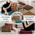 thumbnail image 4 of Floor Pillow 22x22 Inch, Large Square Meditation Pillows Seating for Adults, Tufted Corduroy Floor Cushion for Living Room Tatami, Coffee, 4 of 5