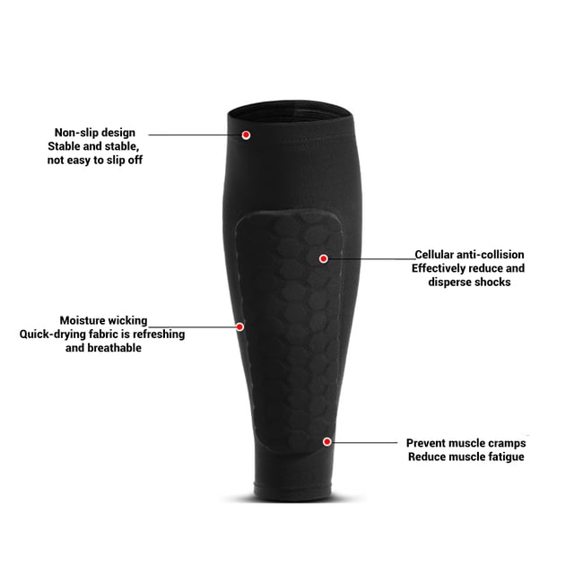 1 par de espinilleras de fútbol, transpirables, protectoras para pantorrillas, para adultos y adolescentes, accesorio para deportes al aire libre