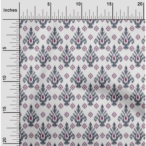 oneOone Polyester Lycra Fabric Diamond & Swirl Ikat Print Fabric By Yard 56 Inch Wide