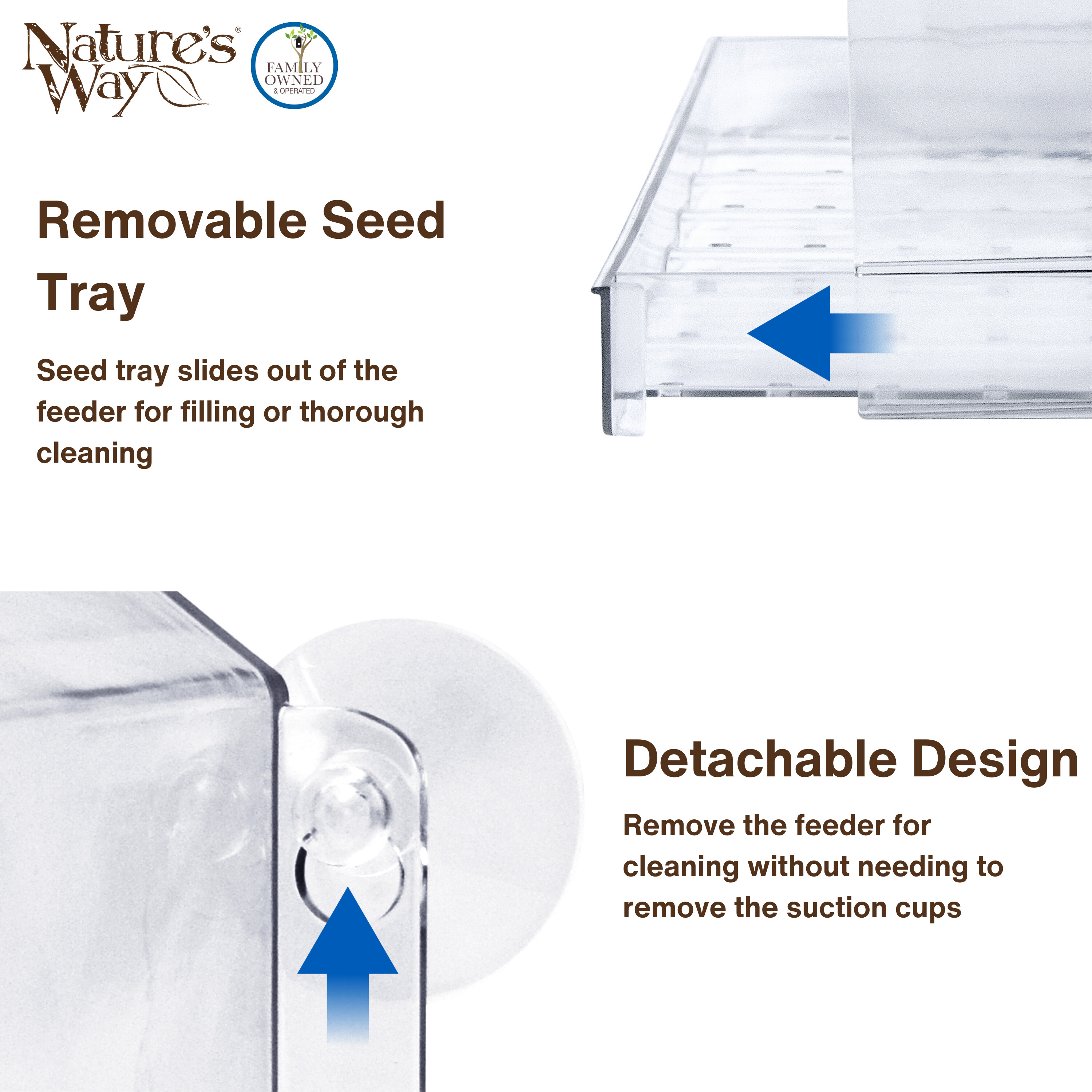 Nature's Way Clear View Window Bird Feeder, 2-Cup photo 5