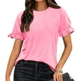 thumbnail image 2 of Summer Tops, Womens Tops, Trendy Women's Casual Ruffle Short Sleeve Shirts Blouses for Summer and Spring Outfits Stylish and Comfortable Top Choices, 2 of 8