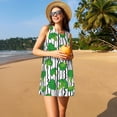 thumbnail image 3 of Easygdp Broccoli 2 para Vestido Transpirable de Mujer, Vestido Suelto de Manga Corta con Pliegues y Bolsillos para el Verano, 3 of 7