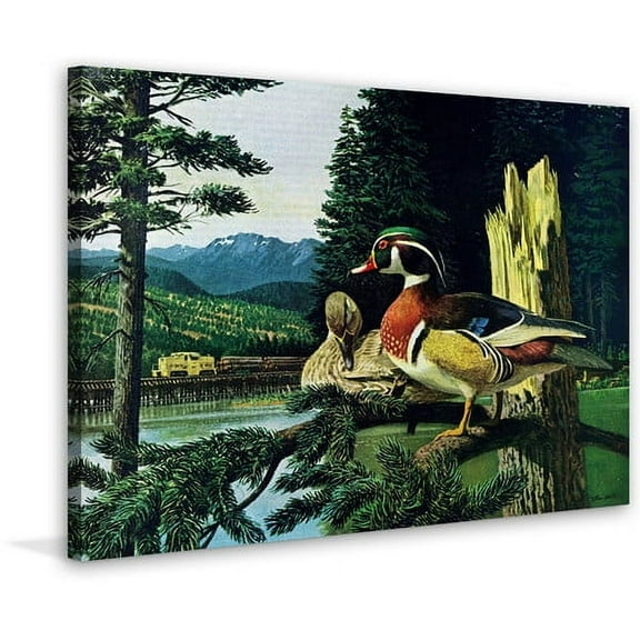 "Roosting Ducks" Painting Print on Wrapped Canvas