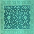 thumbnail image 1 of Ahgly Company Indoor Square Oriental Turquoise Blue Industrial Area Rugs, 8' Square, 1 of 4
