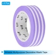 thumbnail image 3 of Uxcell Washi Tape 0.59 Inch x 10.93 Yards, 4 Roll Self Adhesive Horizontal Stripes Pattern Sticker Purple, 3 of 6