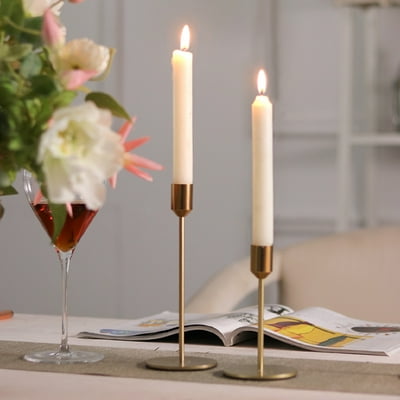 MERSARIPHY Gold Metal Candlestick Holders, Taper Candle Holders Decorative Candle Stand