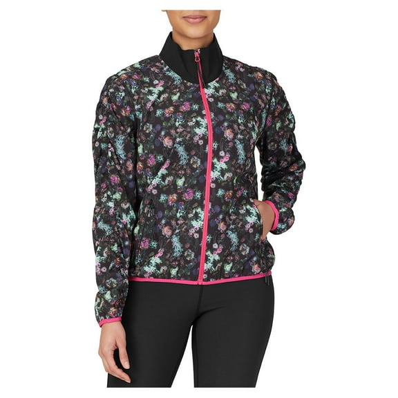 Fila Women`s Kick Serve Printed Tennis Jacket Purple Floral and Black (  X-Small   )