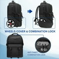 thumbnail image 5 of Matein Rolling Travel Backpack for Adults, 17 inch Laptop Backpack with Wheels with Combination Lock, Black, 5 of 8