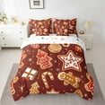thumbnail image 3 of Manfei Cute Gingerbread Man 7-Piece Twin Bedding Sets for Kid, Red Brown Christmas Bedding Comforter Set, Xmas Tree Stars Gifts Reversible Sheet Sets, Luxury Bedroom Decor, 3 of 8