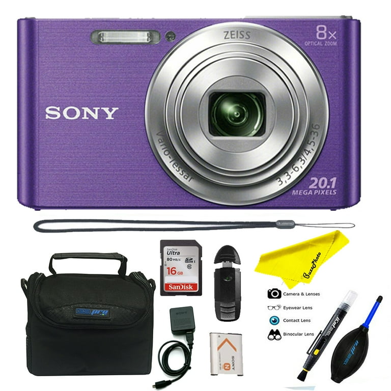 Sony DSC-W830 Digital Camera (Purple) + 20.1 MP,8X Optical Zoom +