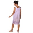 thumbnail image 4 of Women's Floral Sleeveless Embroidered Pointelle Nightgown, Plus Size 4XL, Color Purple, 4 of 5