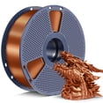 thumbnail image 1 of Filamento SUNLU Silk PLA+ de 1,75 mm, color bronce, acabado brillante similar al cromo, textura de seda suave, fórmula mejorada para una impresión estable, filamento para impresora 3D PLA Plus de 1 kg, 1 of 8
