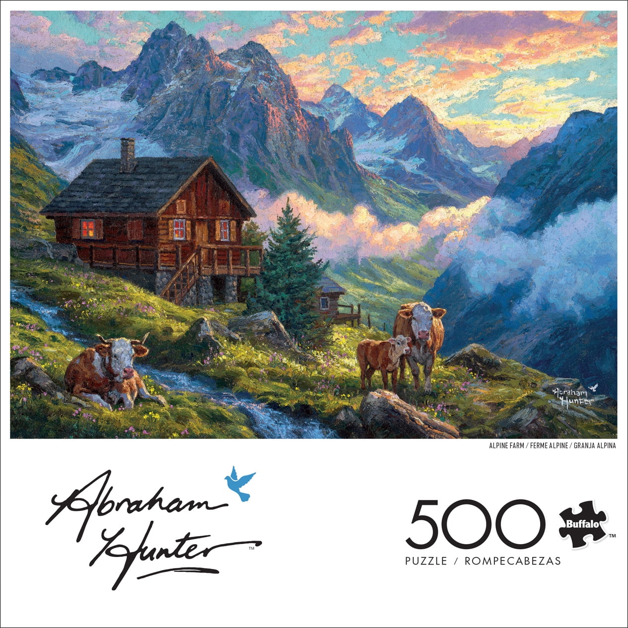 Buffalo Games Le puzzle Abraham Hunter Alpine Farm en 500 pièces