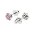 thumbnail image 2 of 0.35 ct Screw-Back Stud Earrings for Women | 1.8mm Round Cut Simulated Pink Diamond | 18K White Gold, 2 of 5