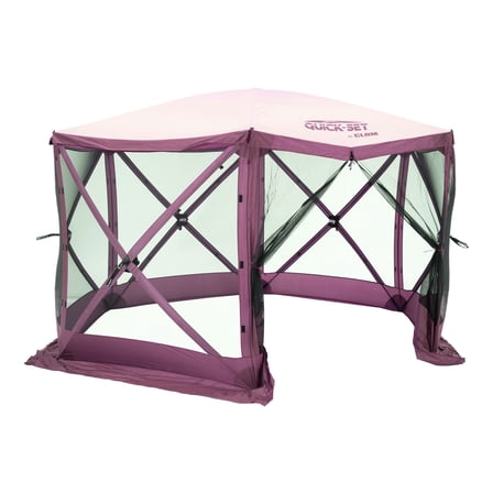 Open Box CLAM Quick-Set 11.5 x 11.5 Foot Portable Outdoor Canopy Shelter, Plum