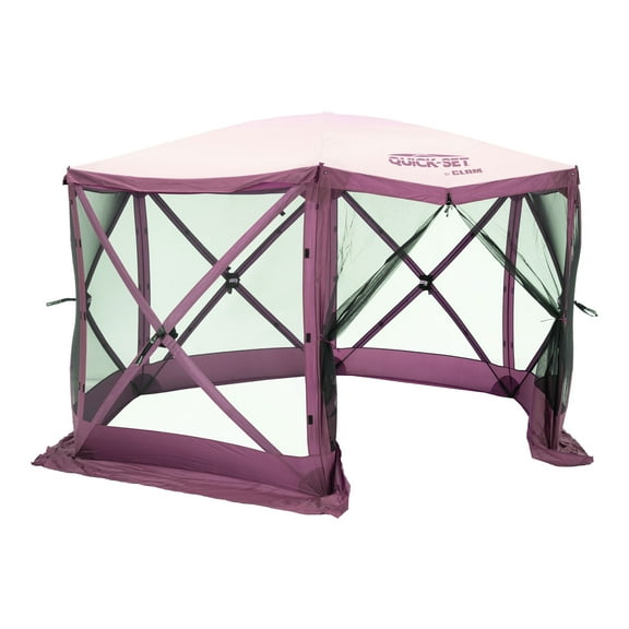 Open Box CLAM Quick-Set 11.5 x 11.5 Foot Portable Outdoor Canopy Shelter, Plum