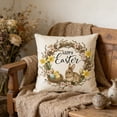 thumbnail image 5 of Easter Decorations，Easter Bunny And Chick Patterned Egg Print Cushion Sofa And Bedroom Decorative Pillow, 5 of 6