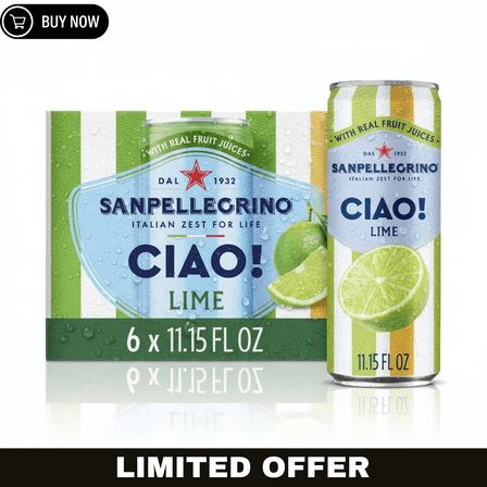 San Pellegrino Ciao Lime Sparkling Water 11.15 fl oz 6 Cans