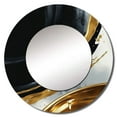 thumbnail image 2 of Designart "Abstract Shapes in Marble Black and Gold I" Abstract Marble Round Mirror Wall Decor Modern - Large Black Round Bathroom Mirror - Round Mirror - 23" x 23", 2 of 6