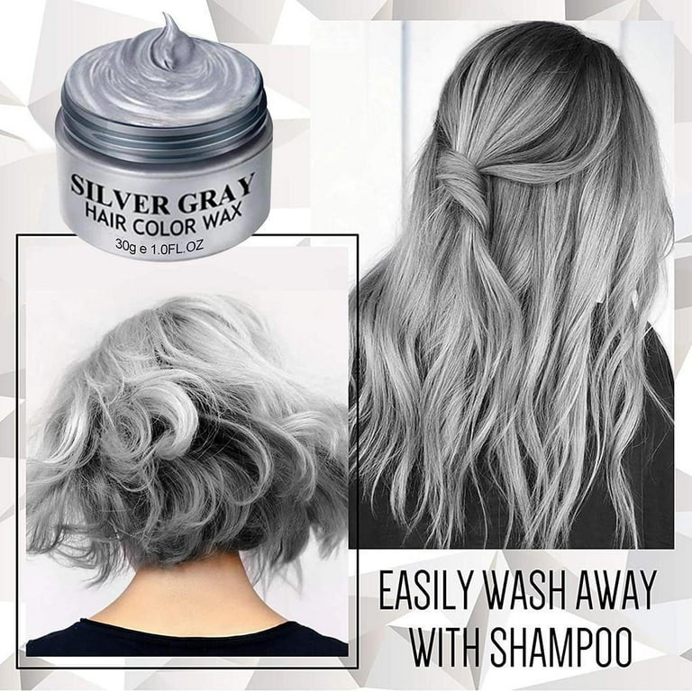 Silver Gray Hair Dye Wax Temporary Hair Styling Wax Hair Silver Gray Hair Dye Wax Temporary Hair Styling Wax Hair