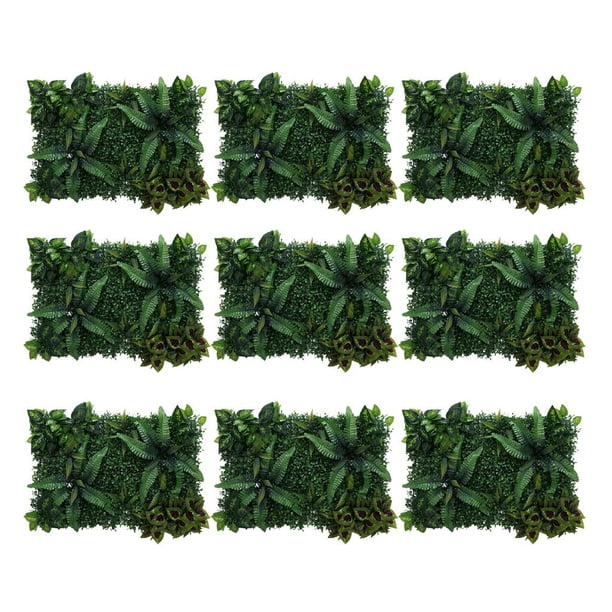 9 piezas de plantas artificiales de pared para bodas, follaje, pilar, decoración de la carretera principal