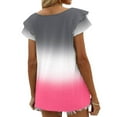 thumbnail image 4 of Womens Summer Tops Ruffle Short Sleeve V Neck T-Shirts Casual Loose Fit, 4 of 5