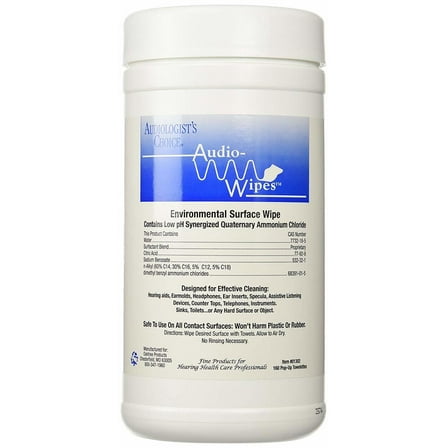 Audiowipes Towelettes - Large Canister of 160 wipes (Model 01302)