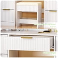 thumbnail image 5 of Ktaxon Flutted Makeup Vanity Table Set with 5 Drawer, Dressing Table w/Charging Station, Vanity Desk for Femal Gift, White, 5 of 9