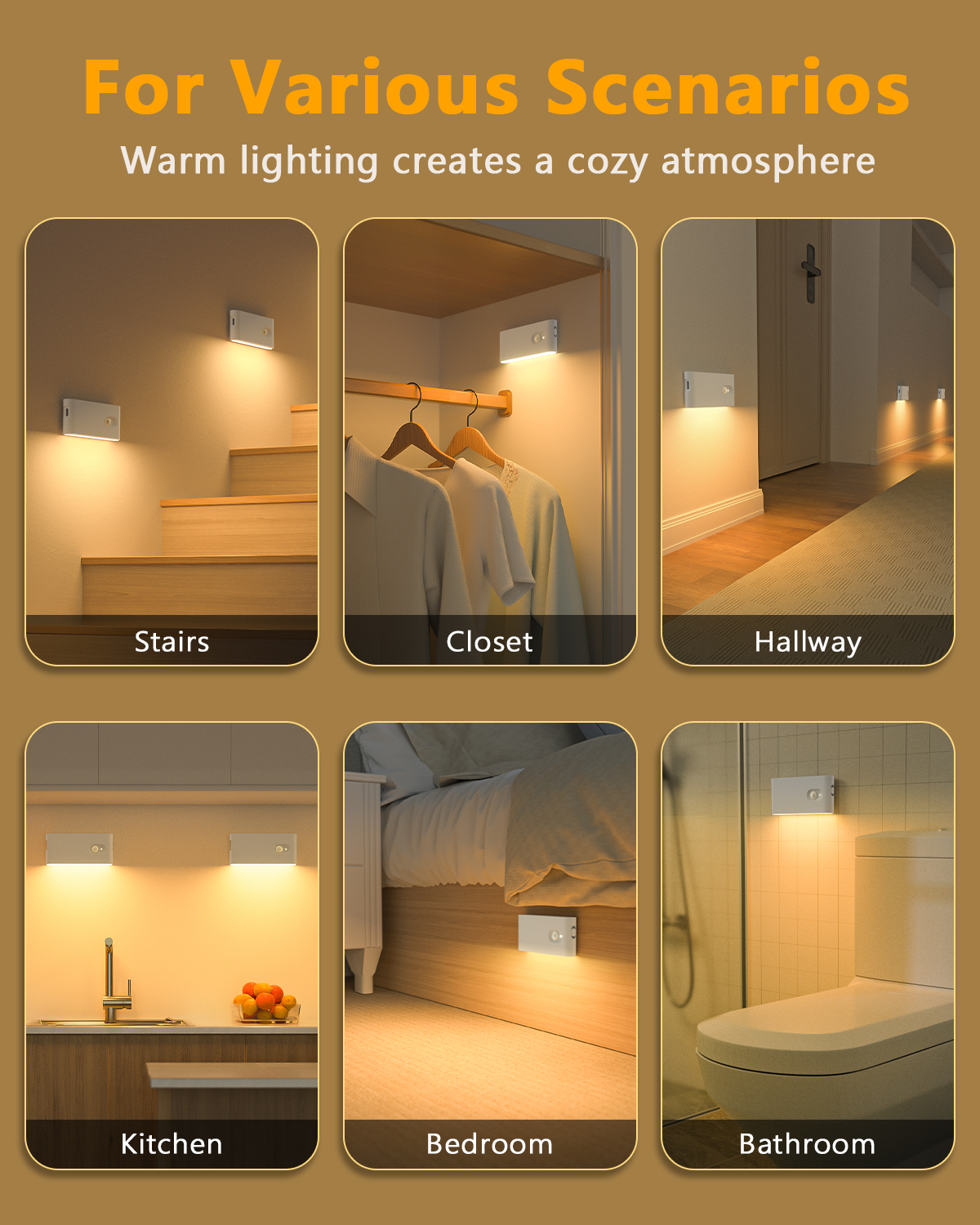 Willed Rechargeable Motion Sensor Night Lights, 3-Pack photo 2