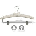 thumbnail image 3 of International Hanger Satin Padded Combo Hanger, Ivory Finish with Chrome Hardware, Box of 12, 3 of 3