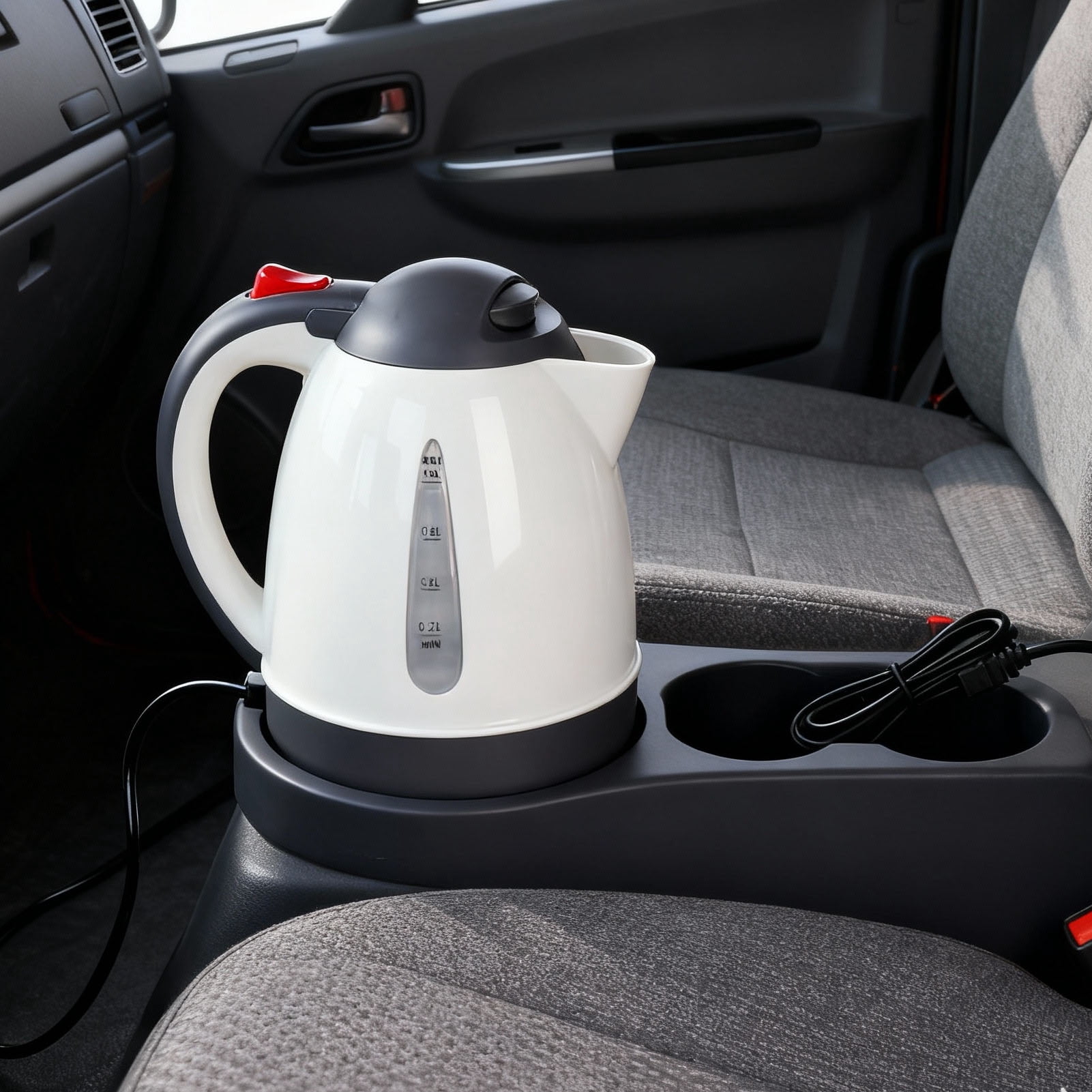 Kettle 250W Portable Car Electric Kettle Truck Heated Water Tea Coffee Kettle Auto Shut Off for Road Trip 1000ml Beige