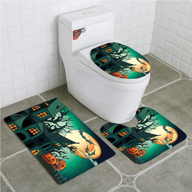 Alfombra de baño ABPHQTO Murciélagos de dibujos animados medievales 3 piezas Cont-CHAPPLE-19929