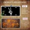 thumbnail image 5 of Skeletal Peace Sign Funny Personalized License Plate Rust-proof Stainless Steel Metal License Plate Suitable For Men And Women 12.2" x 6.2", 5 of 7